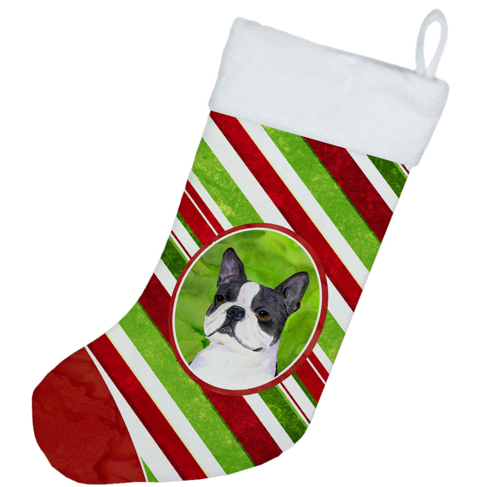 Boston Terrier Winter Snowflakes Christmas Stocking SS4585