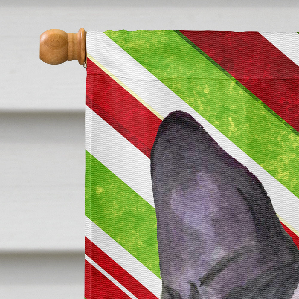 Boston Terrier Candy Cane Holiday Christmas Flag Canvas House Size  the-store.com.