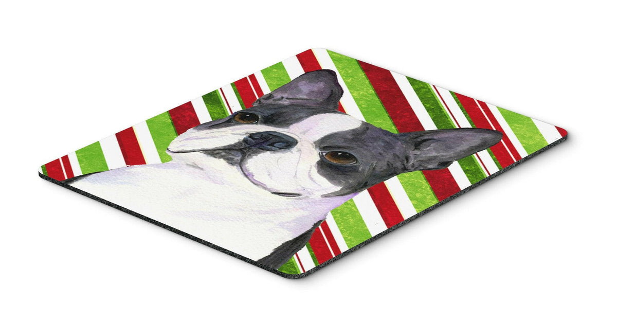 Boston Terrier Candy Cane Holiday Christmas Mouse Pad, Hot Pad or Trivet by Caroline&#39;s Treasures