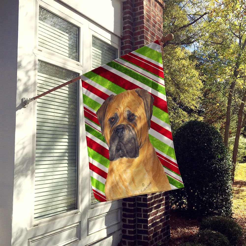 Bullmastiff Candy Cane Holiday Christmas Flag Canvas House Size