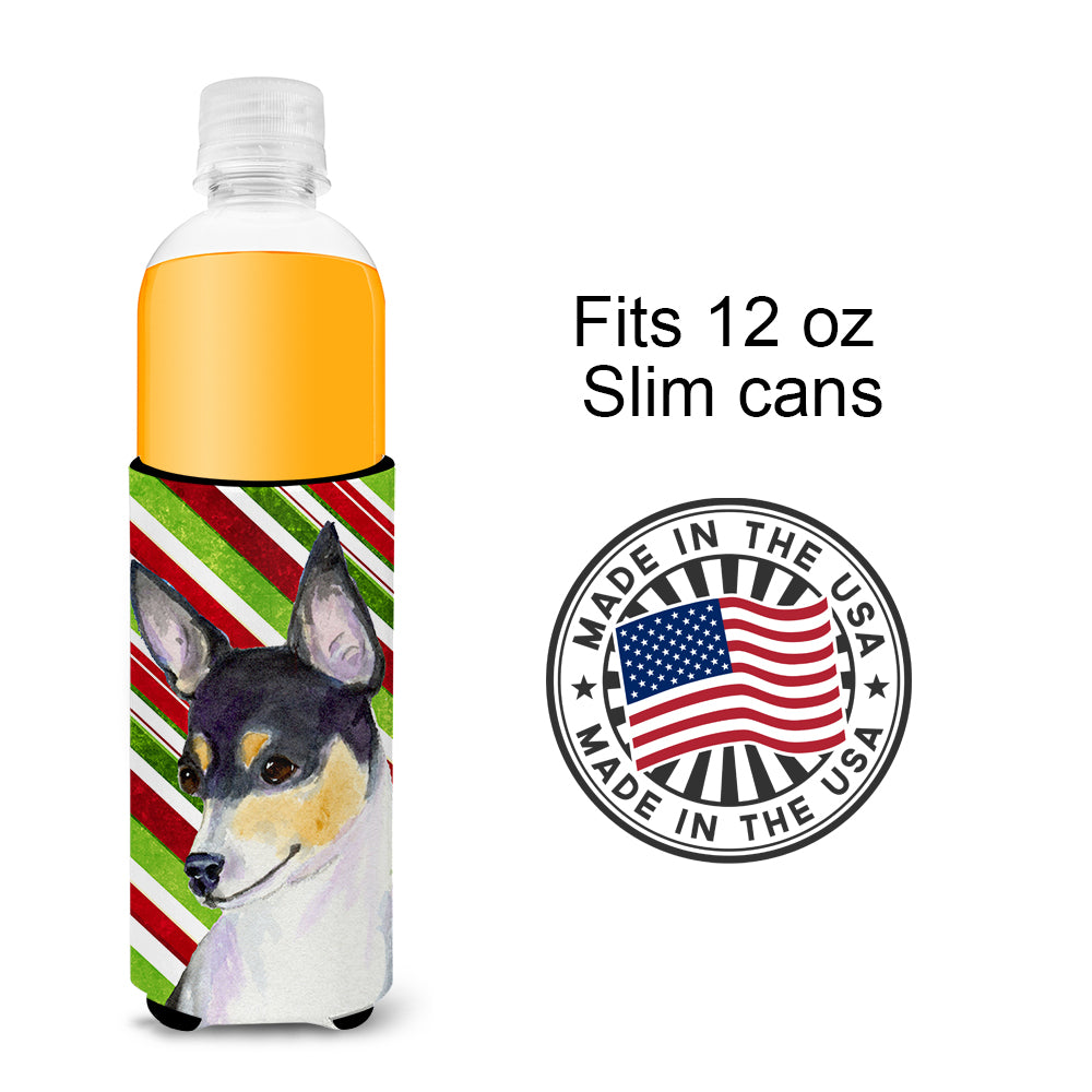 Chihuahua Candy Cane Holiday Christmas Ultra Beverage Insulators for slim cans SS4587MUK