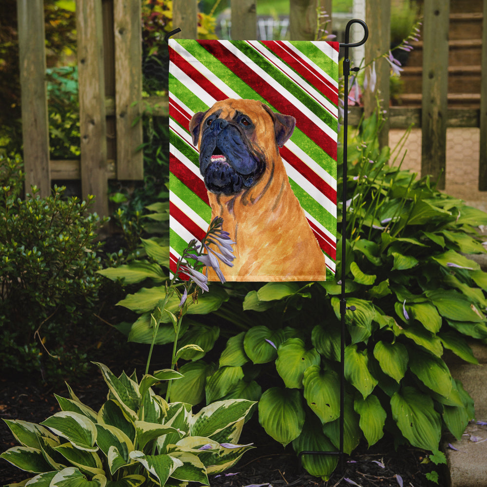 Mastiff Candy Cane Holiday Christmas Flag Garden Size.
