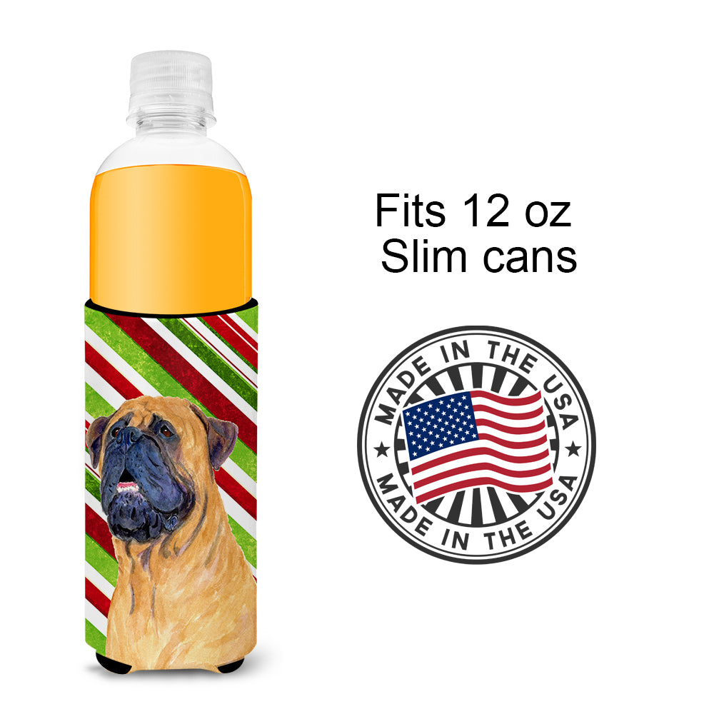Mastiff Candy Cane Holiday Christmas Ultra Beverage Insulators for slim cans SS4589MUK.