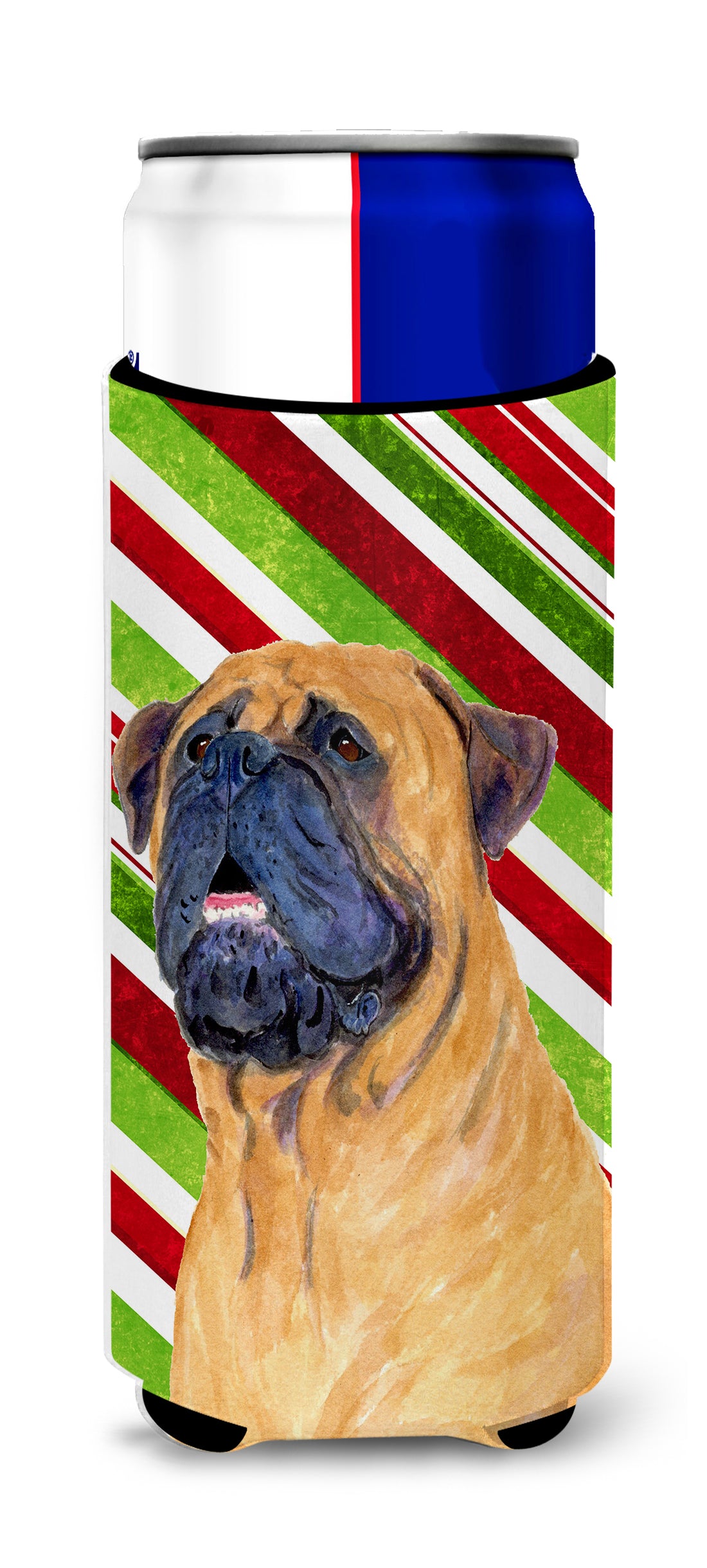 Mastiff Candy Cane Holiday Christmas Ultra Beverage Insulators for slim cans SS4589MUK