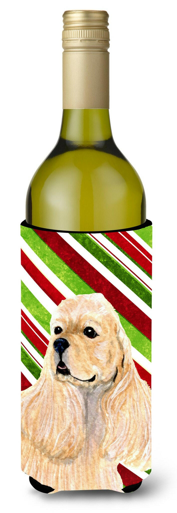 Cocker Spaniel Candy Cane Holiday Christmas Wine Bottle Beverage Insulator Beverage Insulator Hugger by Caroline's Treasures