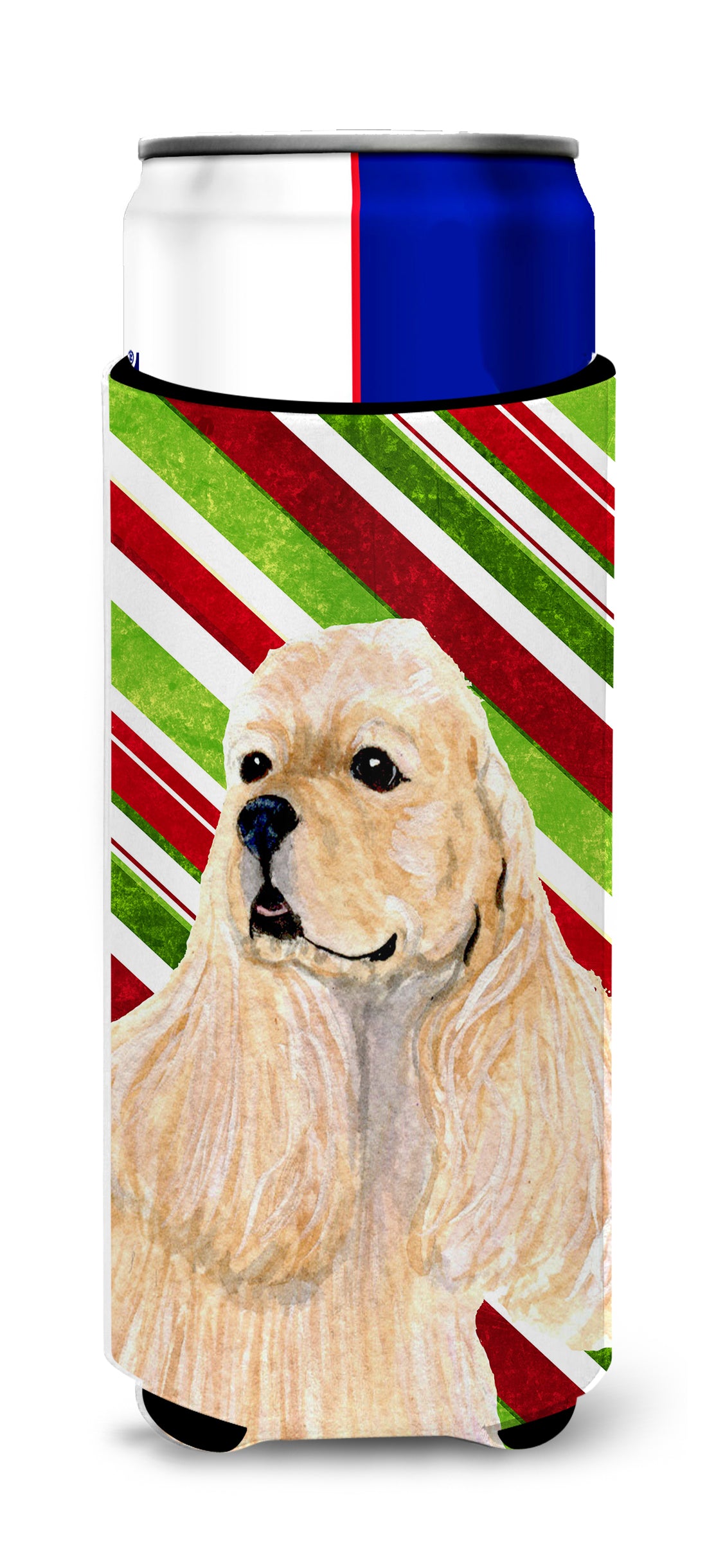 Cocker Spaniel Candy Cane Holiday Christmas Ultra Beverage Insulators for slim cans SS4591MUK
