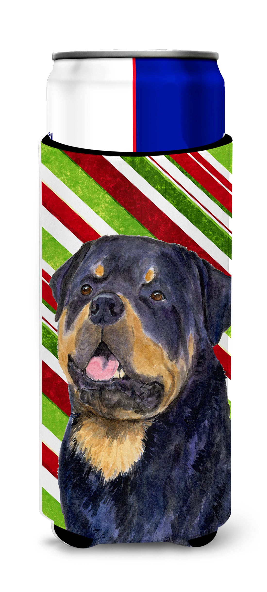 Rottweiler Candy Cane Holiday Christmas Ultra Beverage Insulators for slim cans SS4593MUK