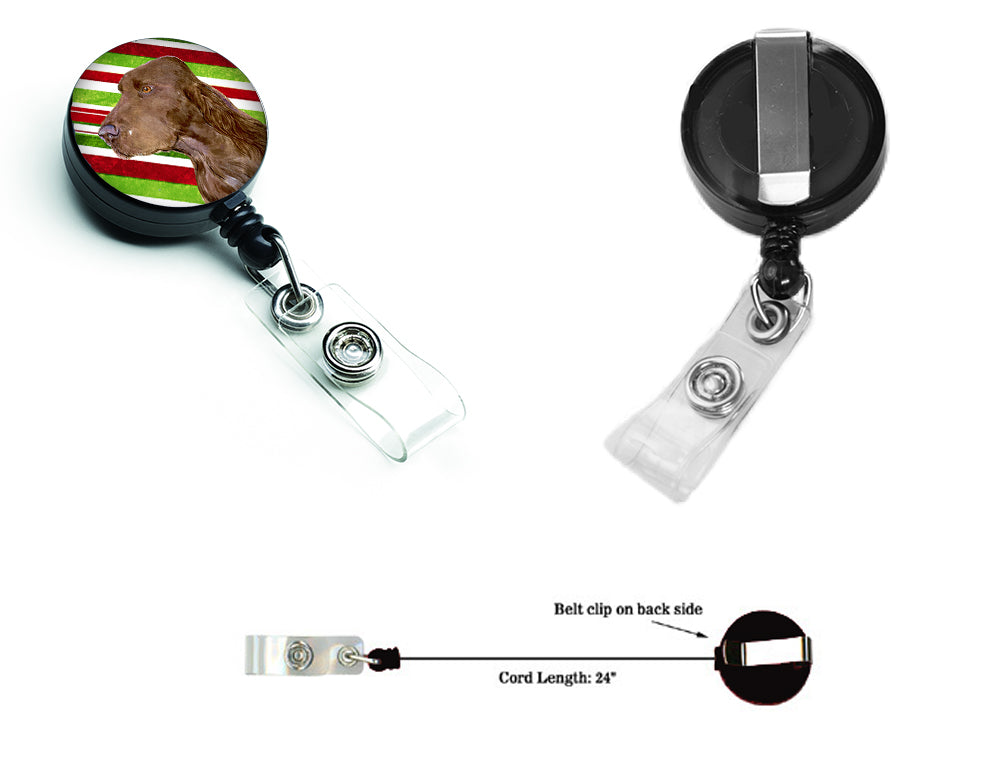 Field Spaniel Candy Cane Holiday Christmas Retractable Badge Reel SS4594BR  the-store.com.