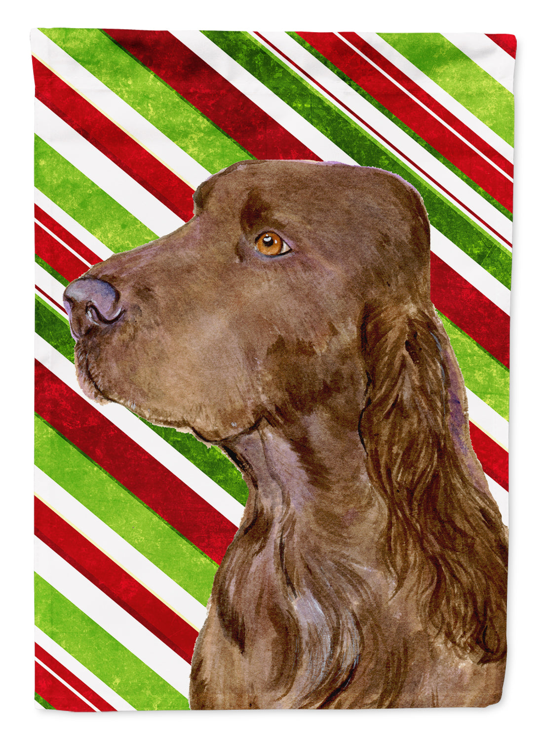 Field Spaniel Candy Cane Holiday Christmas Flag Canvas House Size