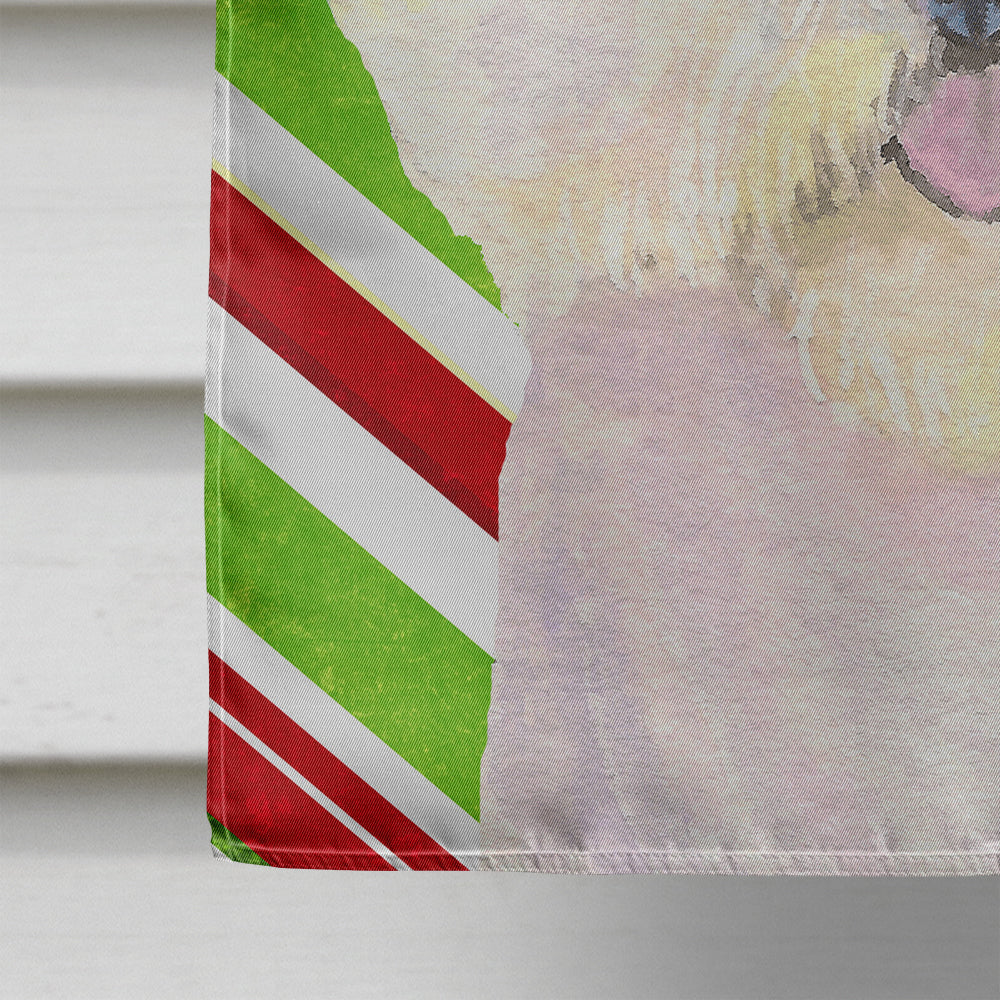 Bichon Frise Candy Cane Holiday Christmas Flag Canvas House Size  the-store.com.