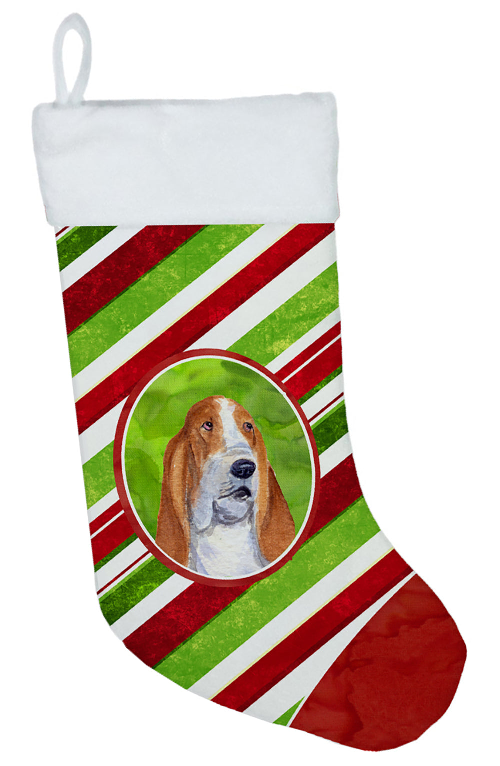 Basset Hound Winter Snowflakes Christmas Stocking SS4597  the-store.com.