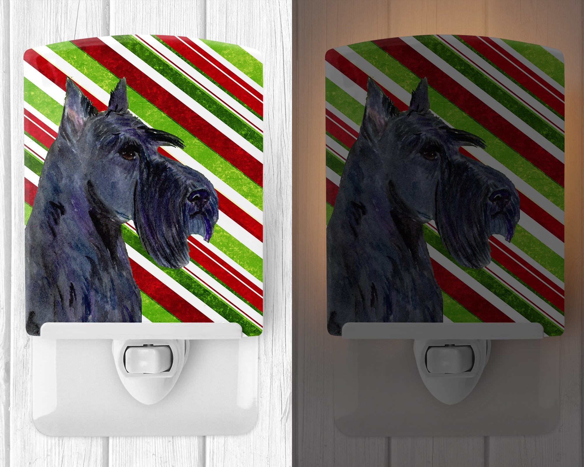 Scottish Terrier Candy Cane Holiday Christmas Ceramic Night Light SS4598CNL - the-store.com