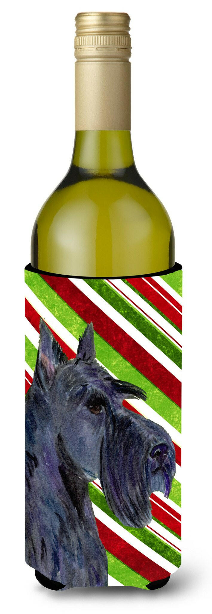 Scottish Terrier Candy Cane Holiday Christmas Wine Bottle Beverage Insulator Beverage Insulator Hugger by Caroline&#39;s Treasures