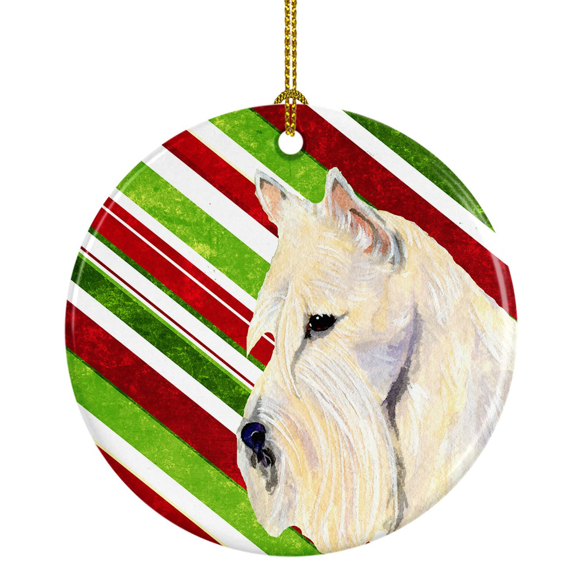 Scottish Terrier Candy Cane Holiday Christmas Ceramic Ornament SS4599 by Caroline&#39;s Treasures