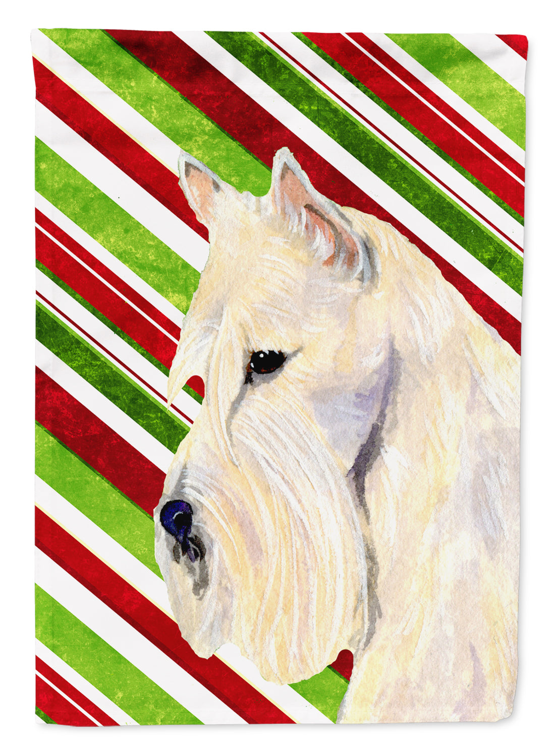 Scottish Terrier Candy Cane Holiday Christmas Flag Canvas House Size