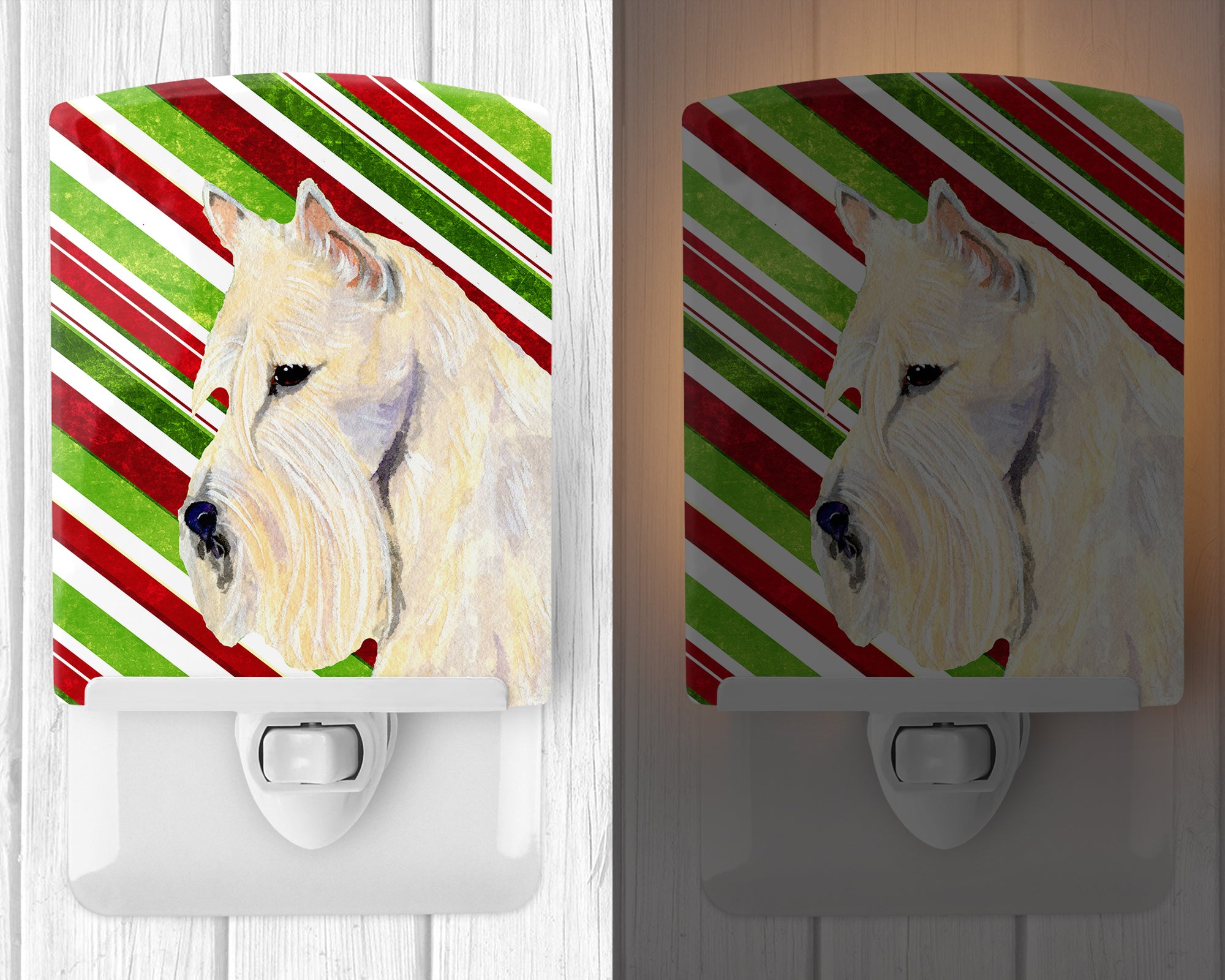 Scottish Terrier Candy Cane Holiday Christmas Ceramic Night Light SS4599CNL - the-store.com