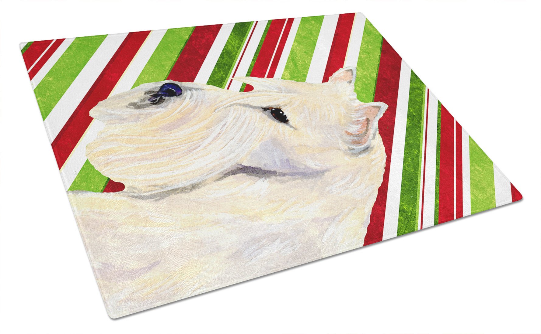 Scottish Terrier Candy Cane Holiday Christmas Glass Cutting Board Large by Caroline's Treasures