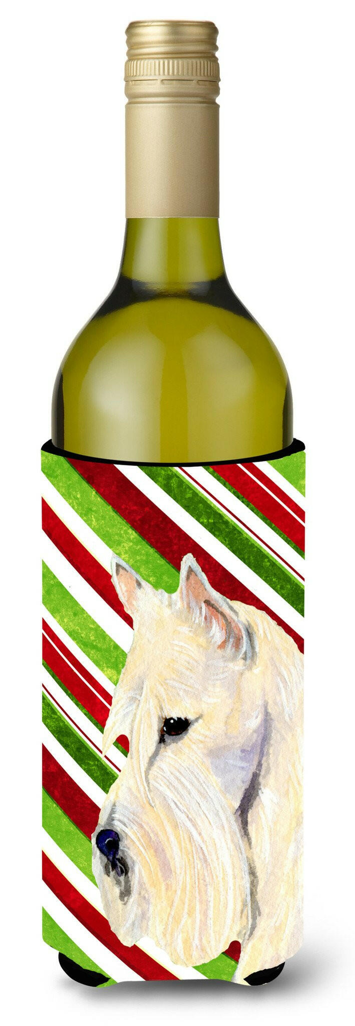 Scottish Terrier Candy Cane Holiday Christmas Wine Bottle Beverage Insulator Beverage Insulator Hugger by Caroline's Treasures