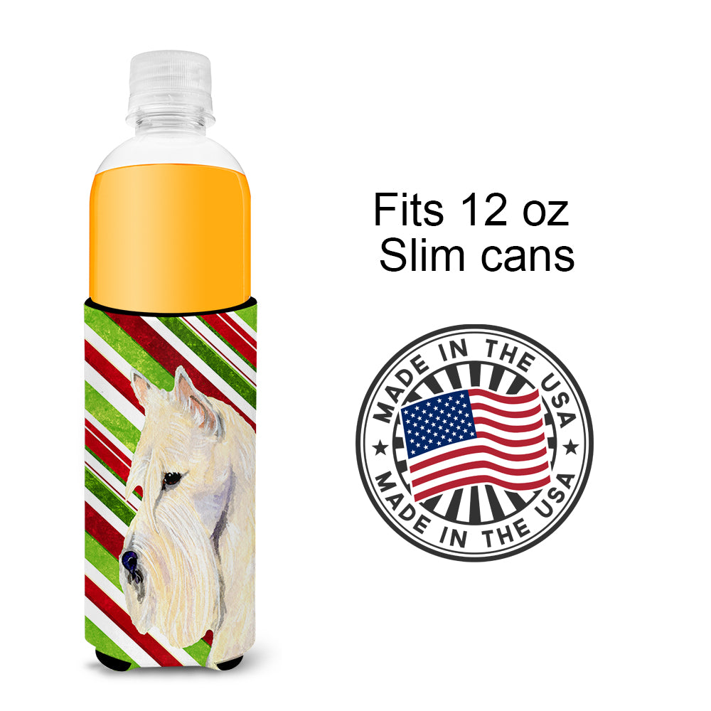 Scottish Terrier Candy Cane Holiday Christmas Ultra Beverage Insulators for slim cans SS4599MUK