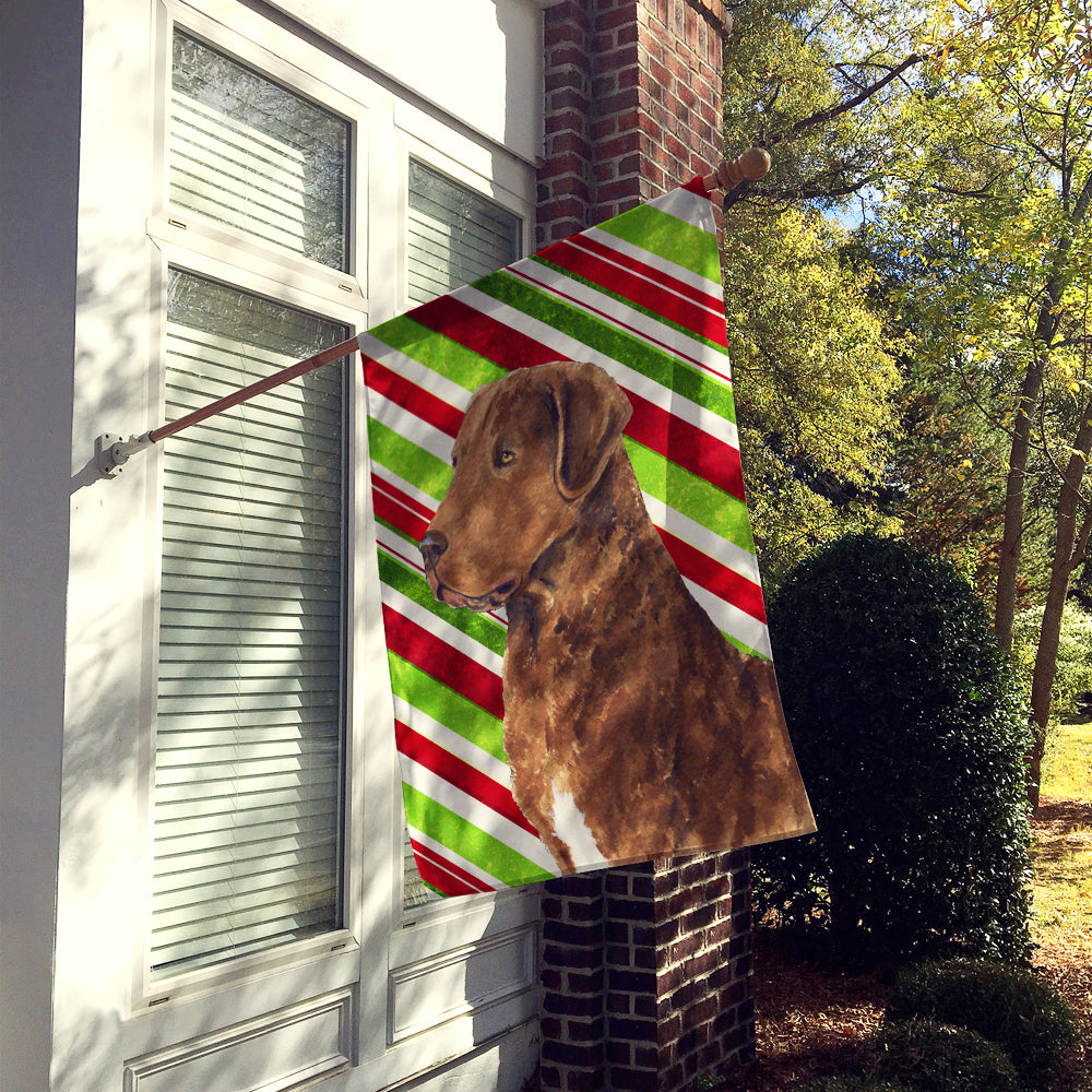 Chesapeake Bay Retriever Candy Cane Holiday Christmas Flag Canvas House Size