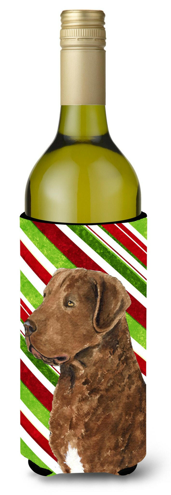 Chesapeake Bay Retriever Candy Cane Holiday Christmas Wine Bottle Beverage Insulator Beverage Insulator Hugger by Caroline&#39;s Treasures