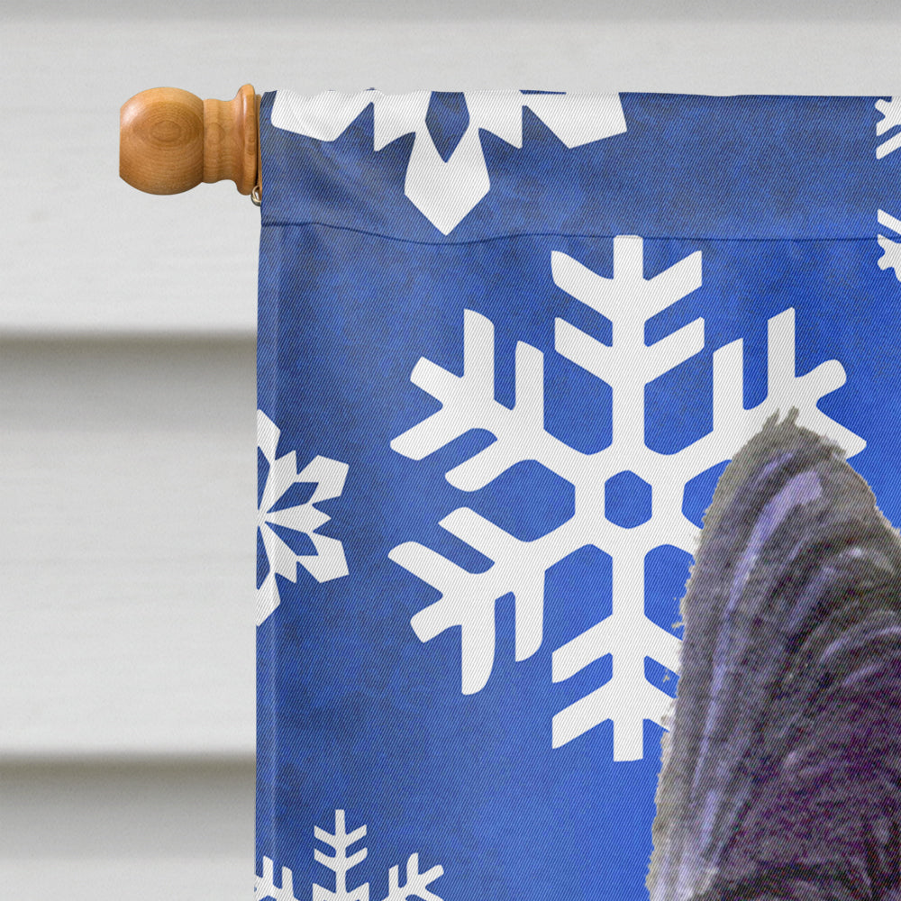 Skye Terrier Winter Snowflakes Holiday Flag Canvas House Size
