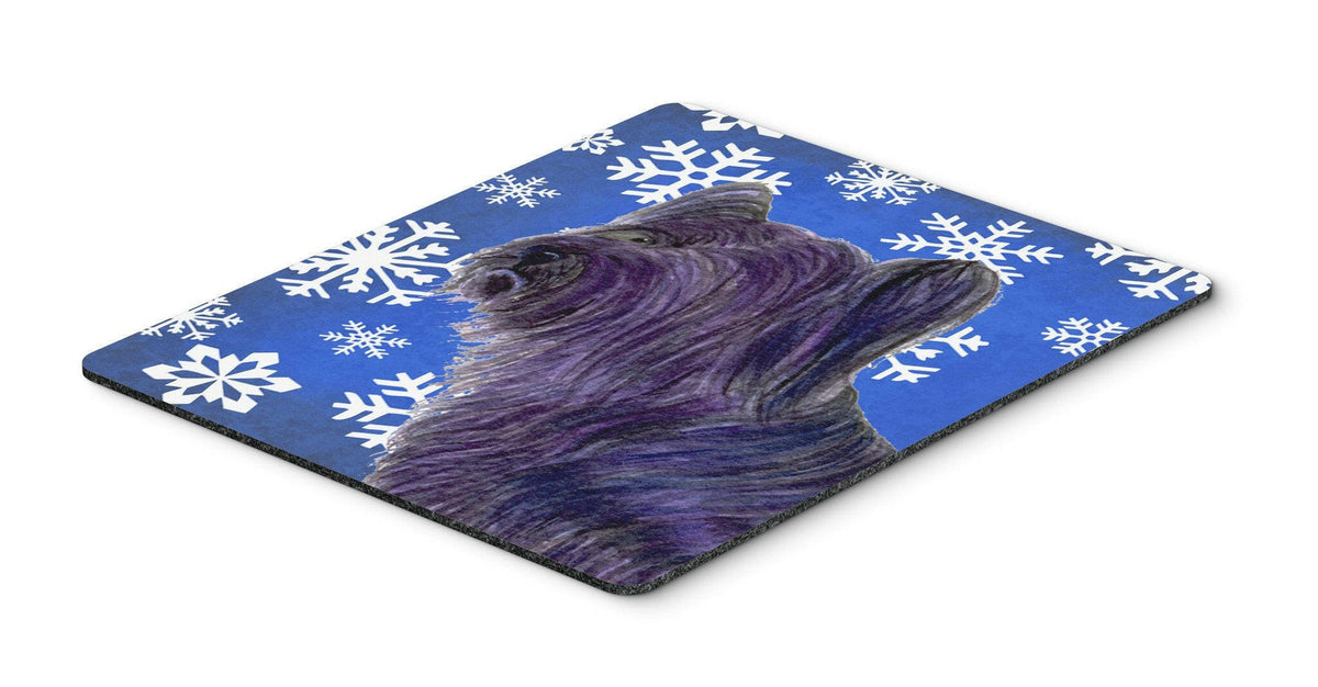 Skye Terrier Winter Snowflakes Holiday Mouse Pad, Hot Pad or Trivet by Caroline&#39;s Treasures