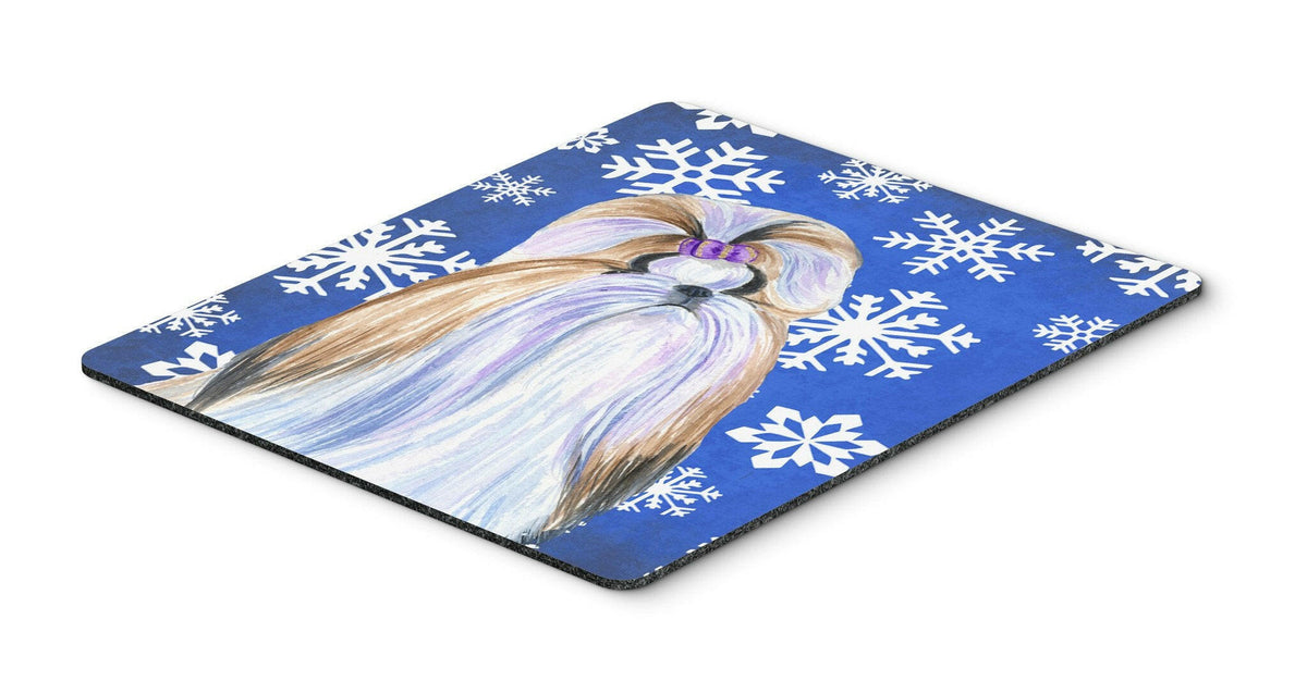 Shih Tzu Winter Snowflakes Holiday Mouse Pad, Hot Pad or Trivet by Caroline&#39;s Treasures