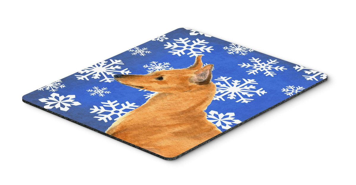 Min Pin Winter Snowflakes Holiday Mouse Pad, Hot Pad or Trivet by Caroline&#39;s Treasures