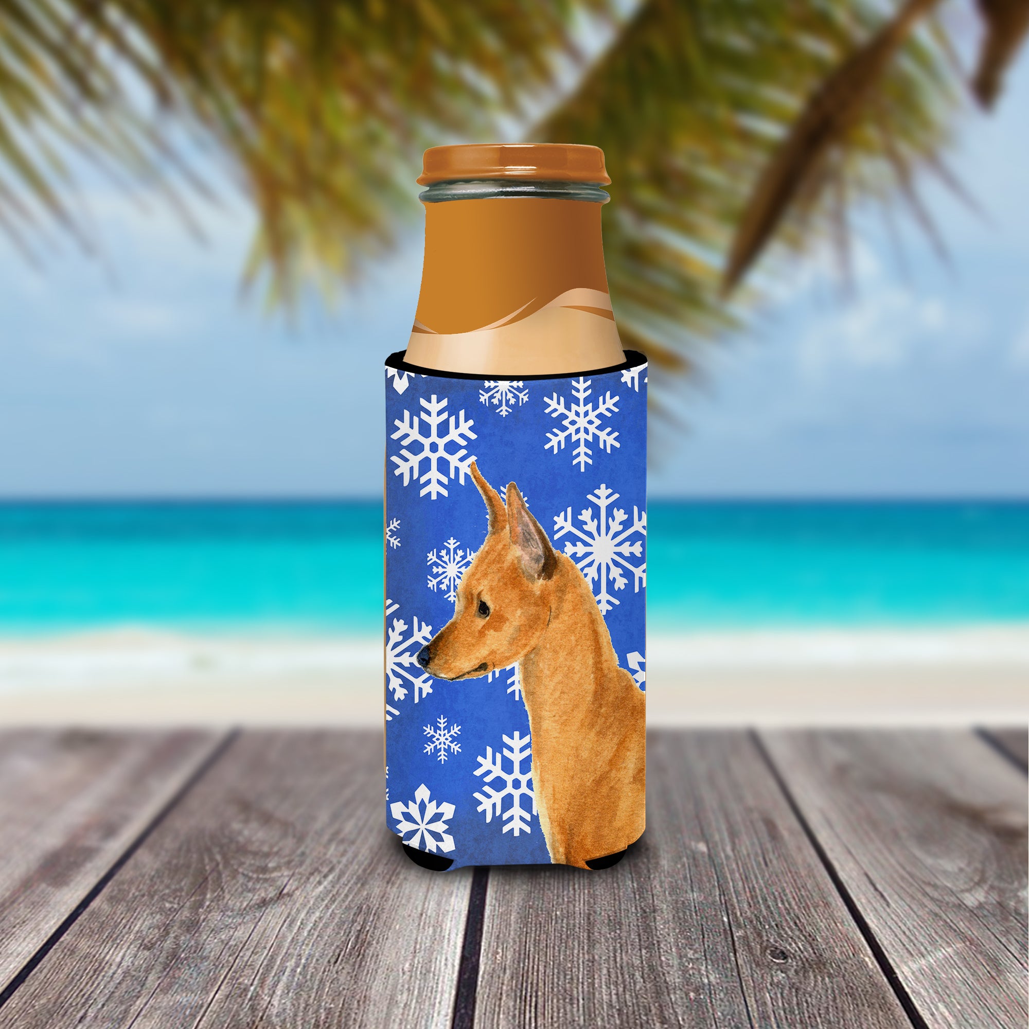 Min Pin Winter Snowflakes Holiday Ultra Beverage Insulators for slim cans SS4604MUK.