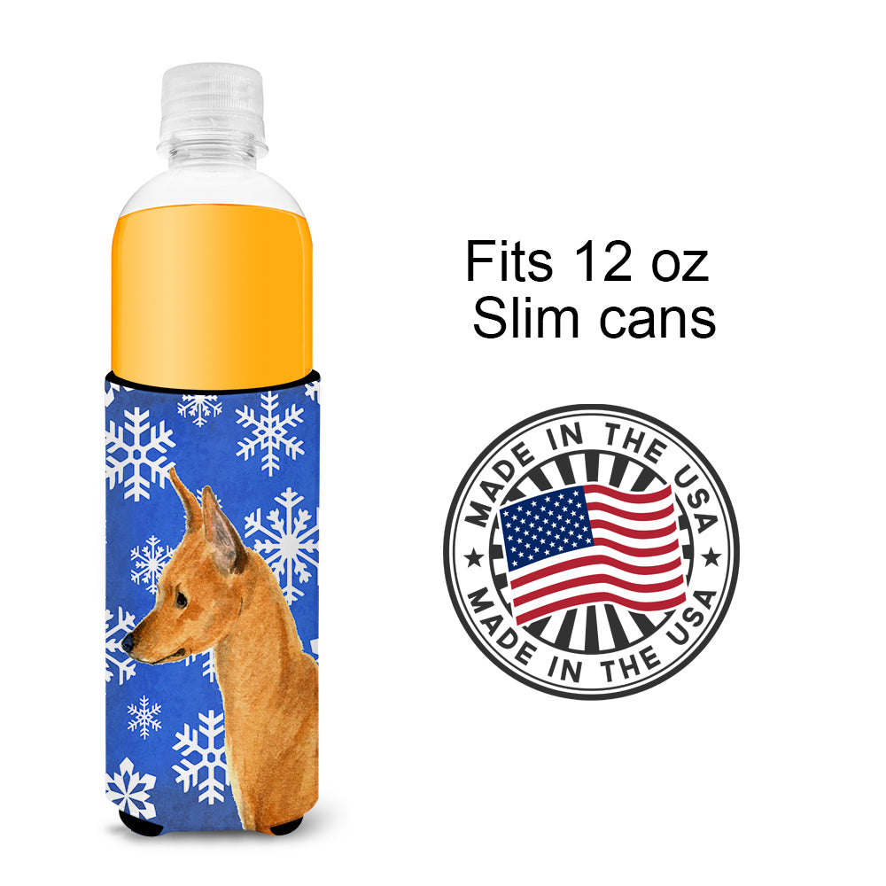 Min Pin Winter Snowflakes Holiday Ultra Beverage Insulators for slim cans SS4604MUK.