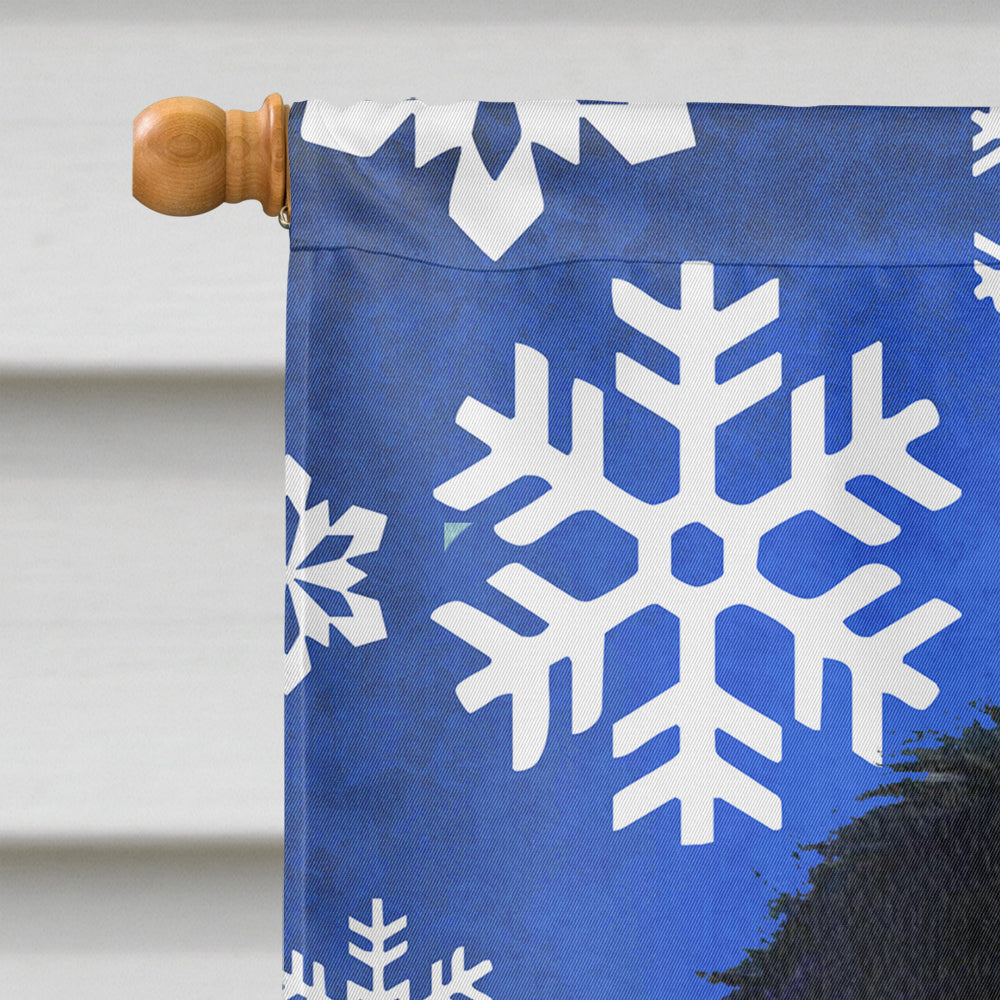 Japanese Chin Winter Snowflakes Holiday Flag Canvas House Size  the-store.com.