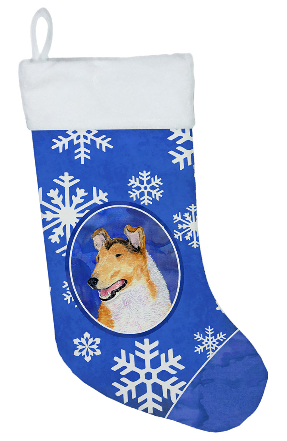 Collie Smooth Winter Snowflakes Christmas Stocking SS4608