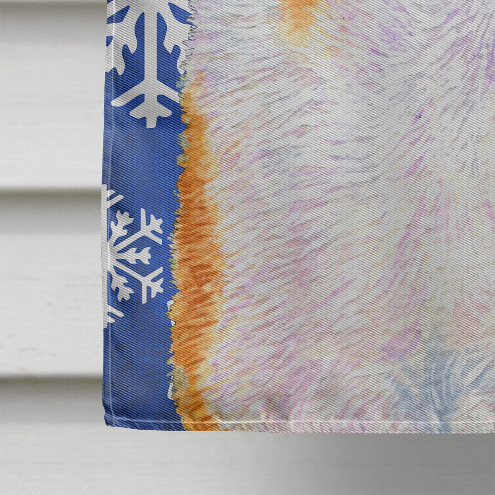 Collie Smooth Winter Snowflakes Holiday Flag Canvas House Size  the-store.com.