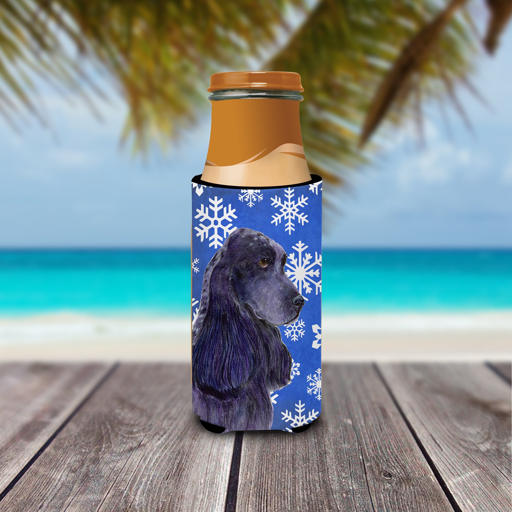 Cocker Spaniel Winter Snowflakes Holiday Ultra Beverage Insulators for slim cans SS4609MUK