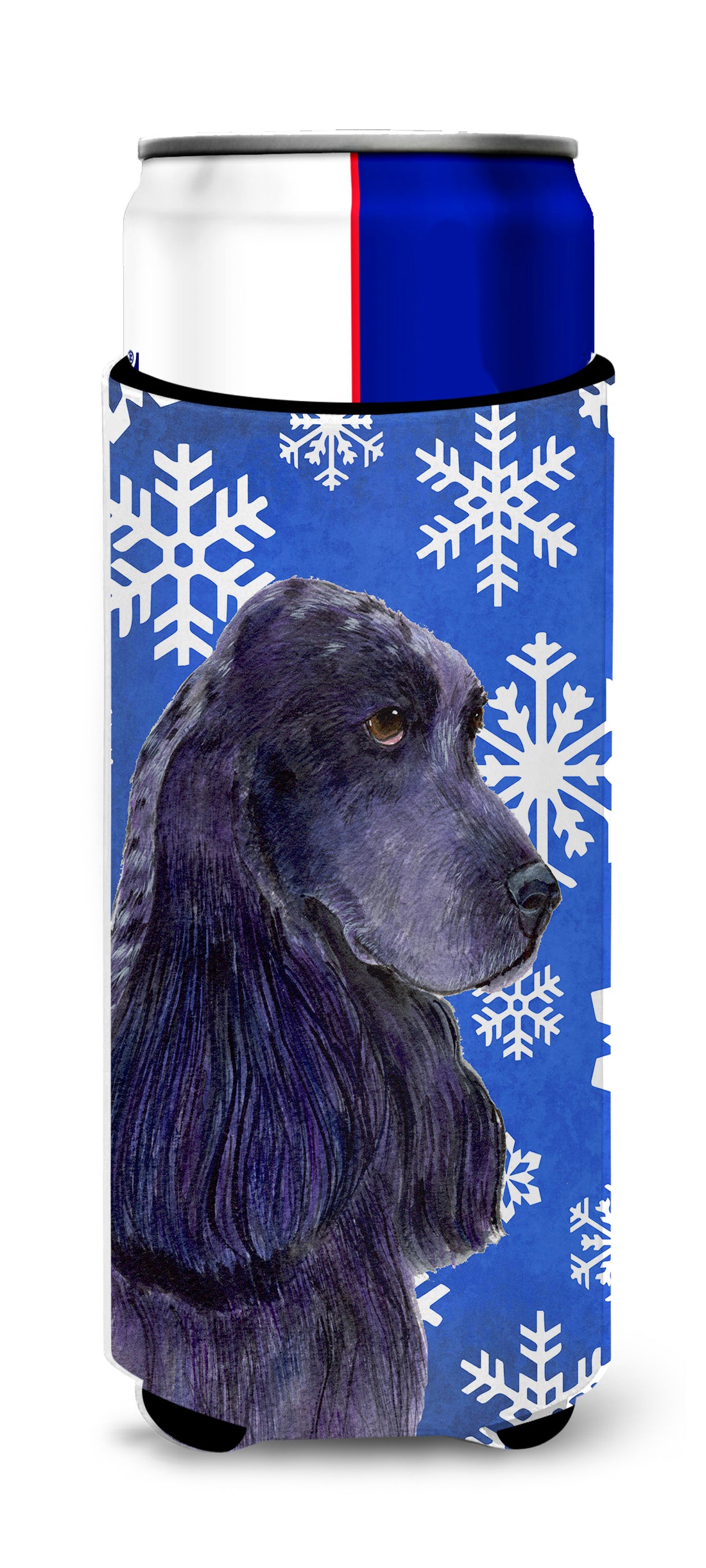 Cocker Spaniel Winter Snowflakes Holiday Ultra Beverage Insulators for slim cans SS4609MUK