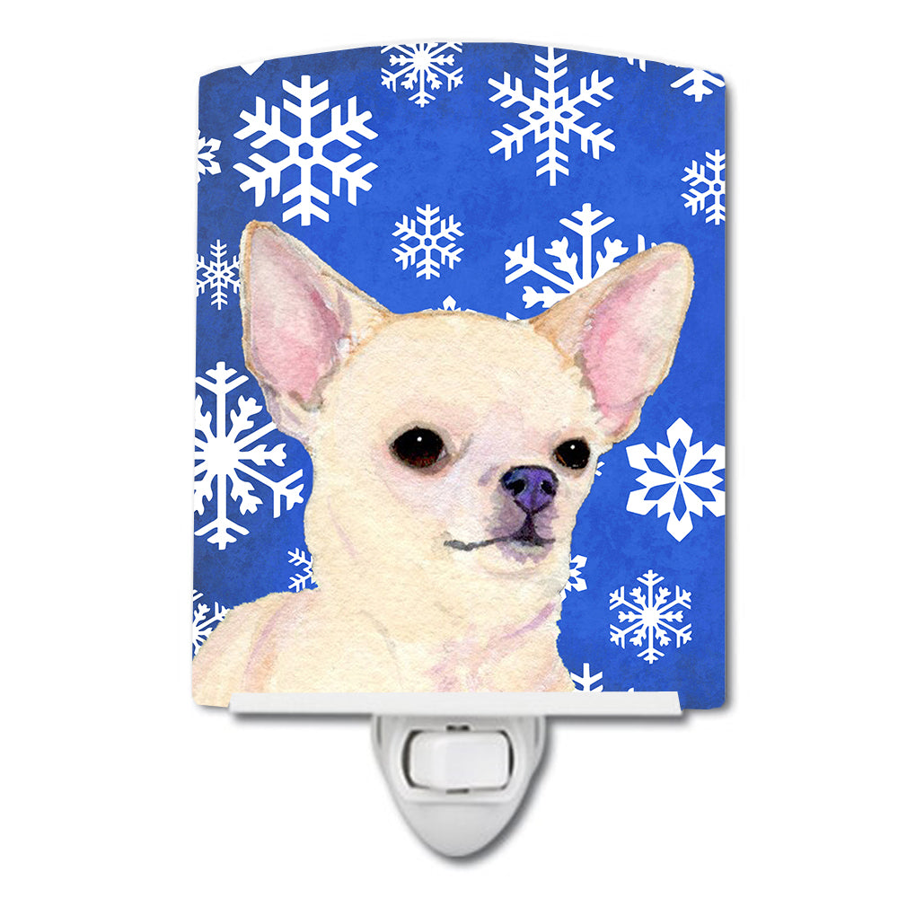 Chihuahua Winter Snowflakes Holiday Ceramic Night Light SS4610CNL - the-store.com