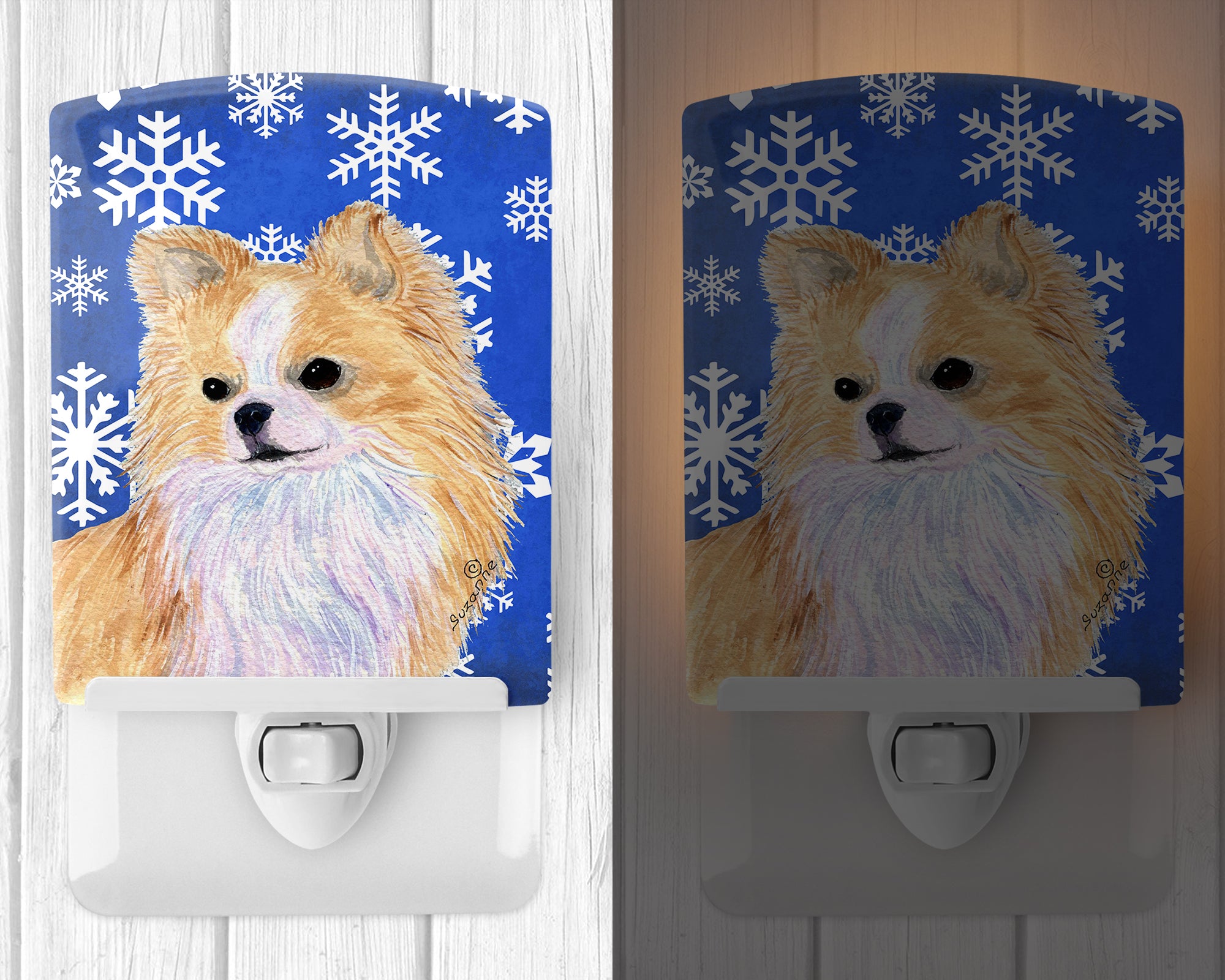 Chihuahua Winter Snowflakes Holiday Ceramic Night Light SS4611CNL - the-store.com