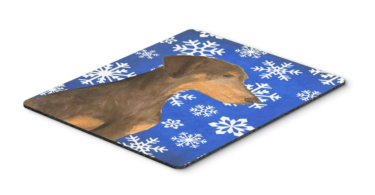 Doberman Winter Snowflakes Holiday Mouse Pad, Hot Pad or Trivet by Caroline&#39;s Treasures