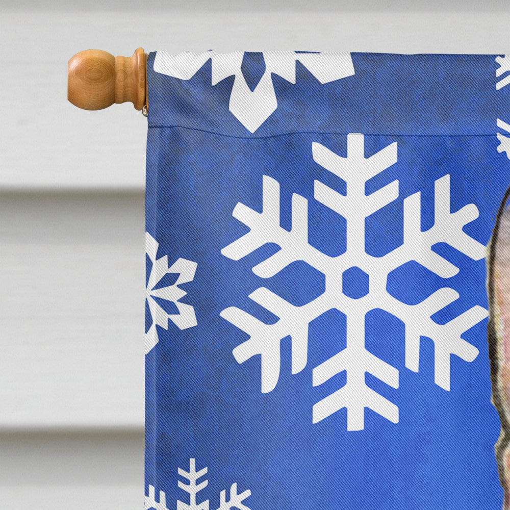 Rat Terrier Winter Snowflakes Holiday Flag Canvas House Size  the-store.com.