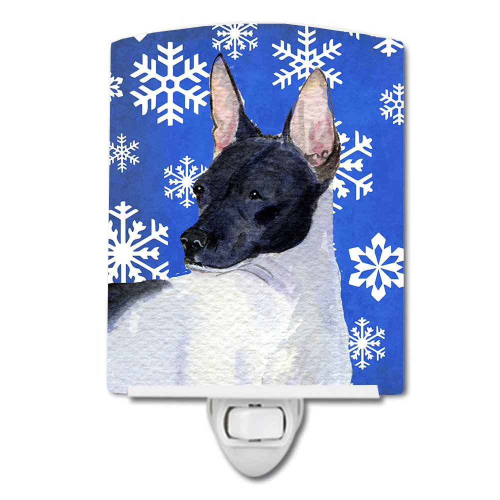 Rat Terrier Winter Snowflakes Holiday Ceramic Night Light SS4618CNL - the-store.com