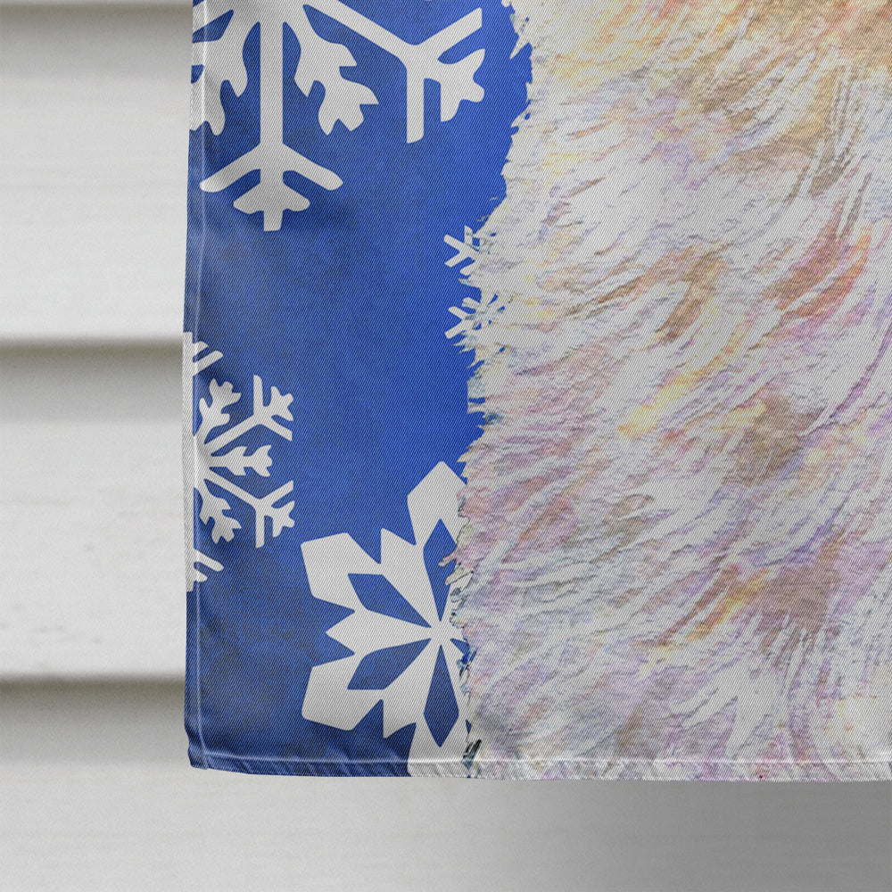 Maltese Winter Snowflakes Holiday Flag Canvas House Size  the-store.com.