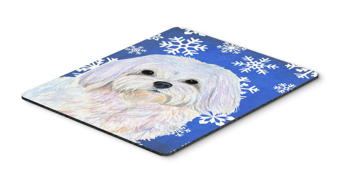 Maltese Winter Snowflakes Holiday Mouse Pad, Hot Pad or Trivet by Caroline&#39;s Treasures