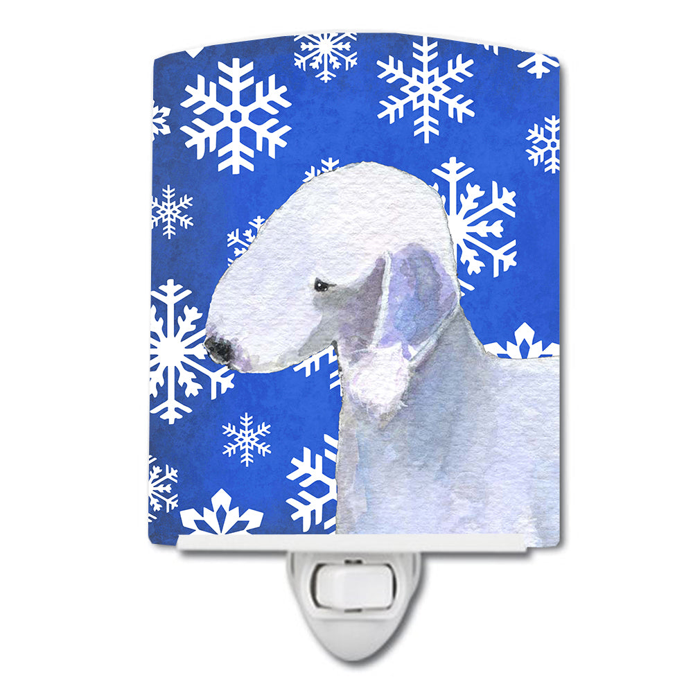 Bedlington Terrier Winter Snowflakes Holiday Ceramic Night Light SS4621CNL - the-store.com