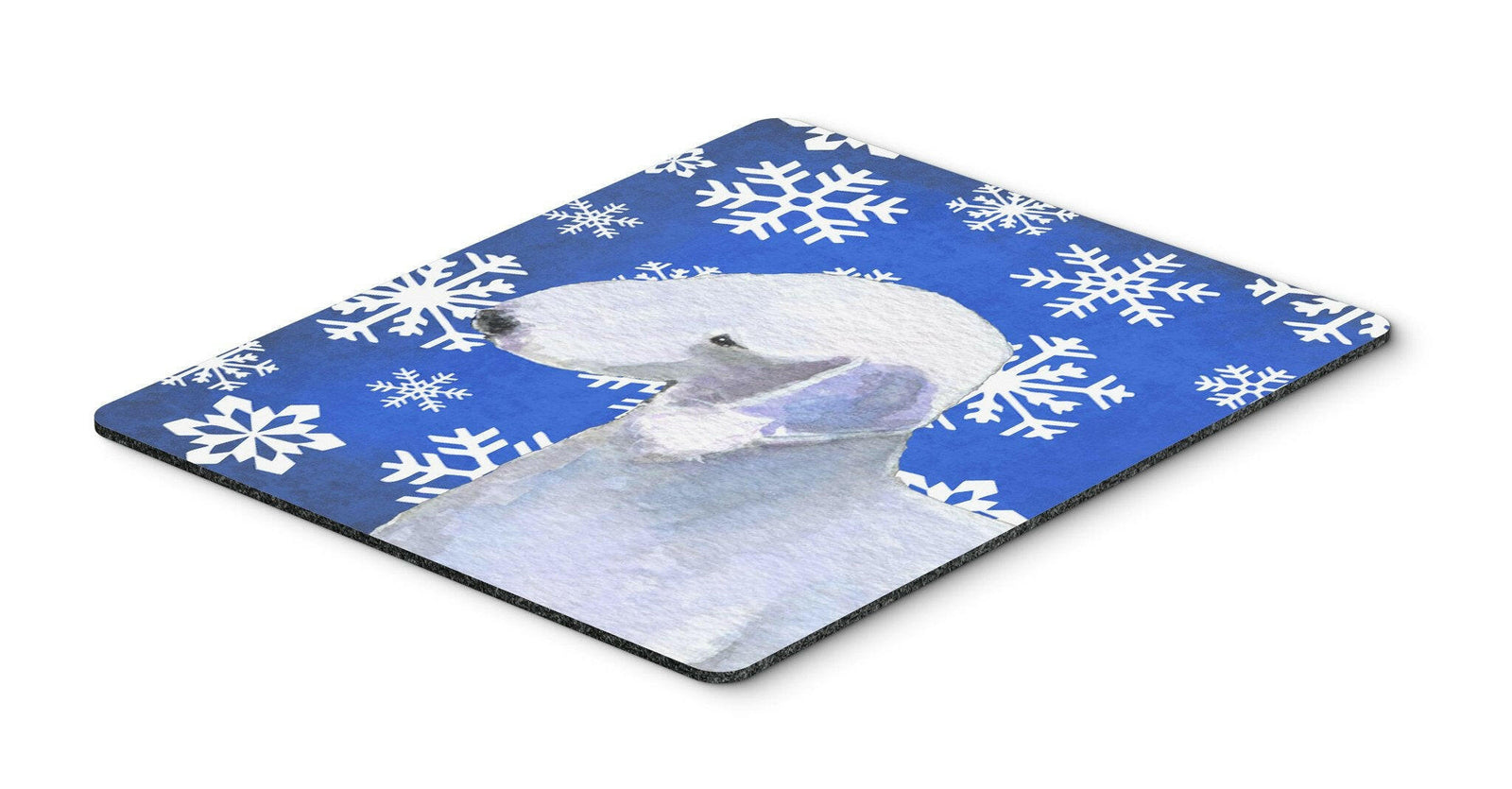 Bedlington Terrier Winter Snowflakes Holiday Mouse Pad, Hot Pad or Trivet by Caroline's Treasures