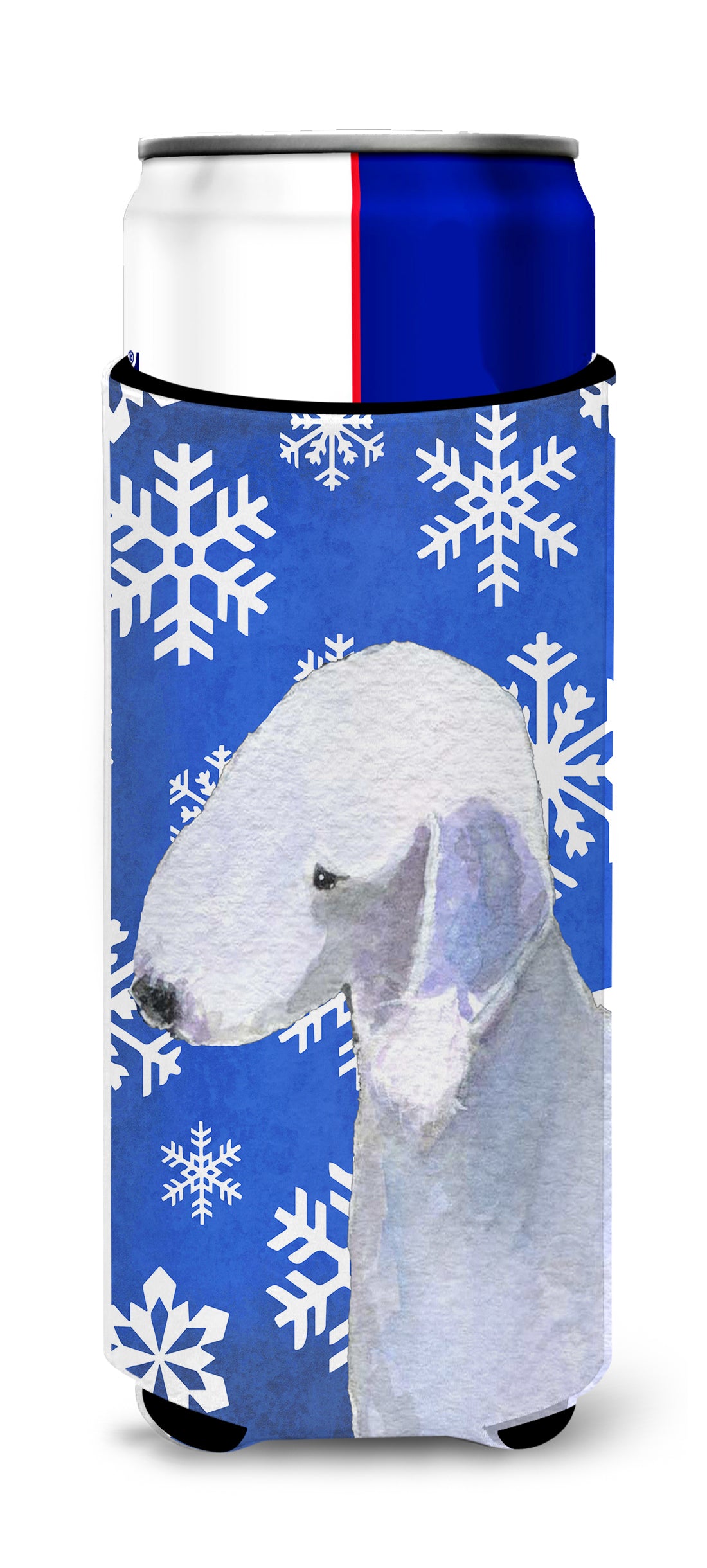 Bedlington Terrier Winter Snowflakes Holiday Ultra Beverage Isolateurs pour canettes minces SS4621MUK