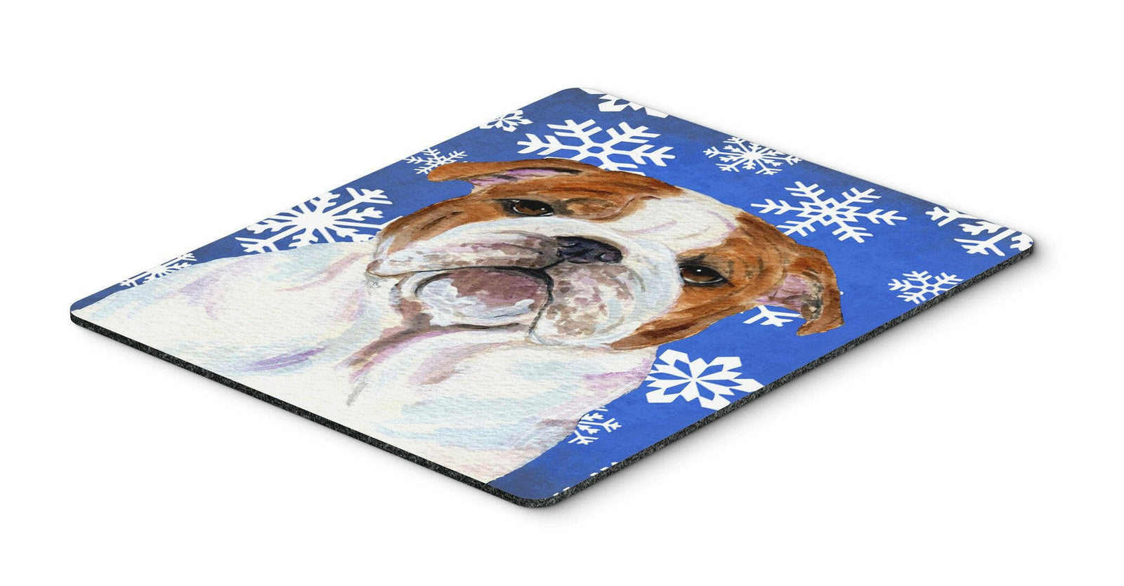 Bulldog English Winter Snowflakes Holiday Mouse Pad, Hot Pad or Trivet by Caroline's Treasures