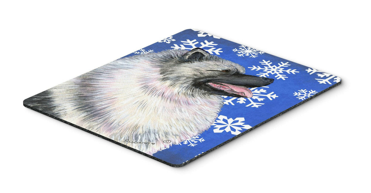 Keeshond Winter Snowflakes Holiday Mouse Pad, Hot Pad or Trivet by Caroline&#39;s Treasures