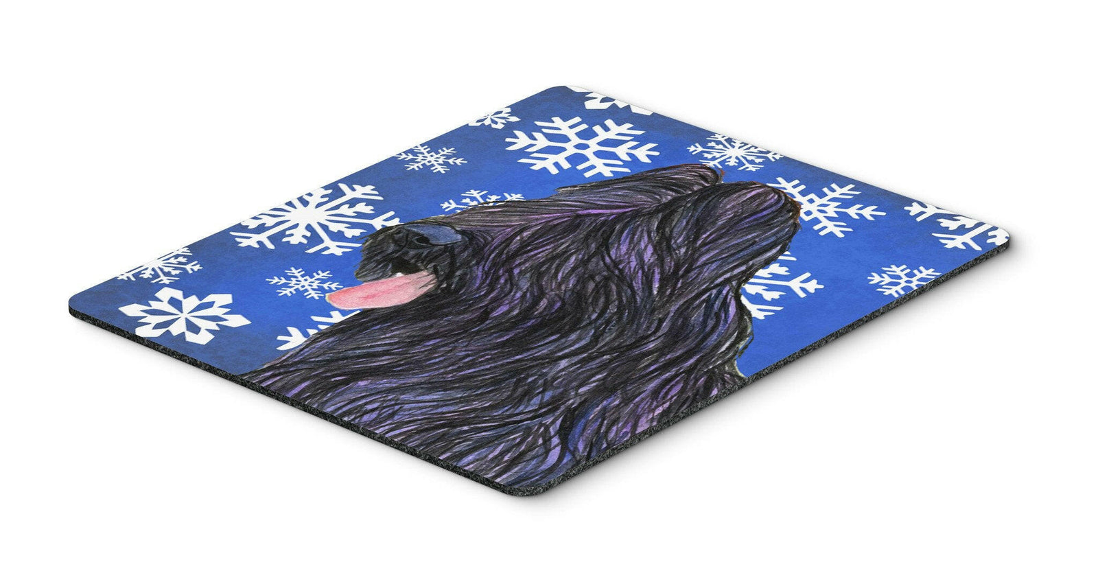 Briard Winter Snowflakes Holiday Mouse Pad, Hot Pad or Trivet by Caroline's Treasures