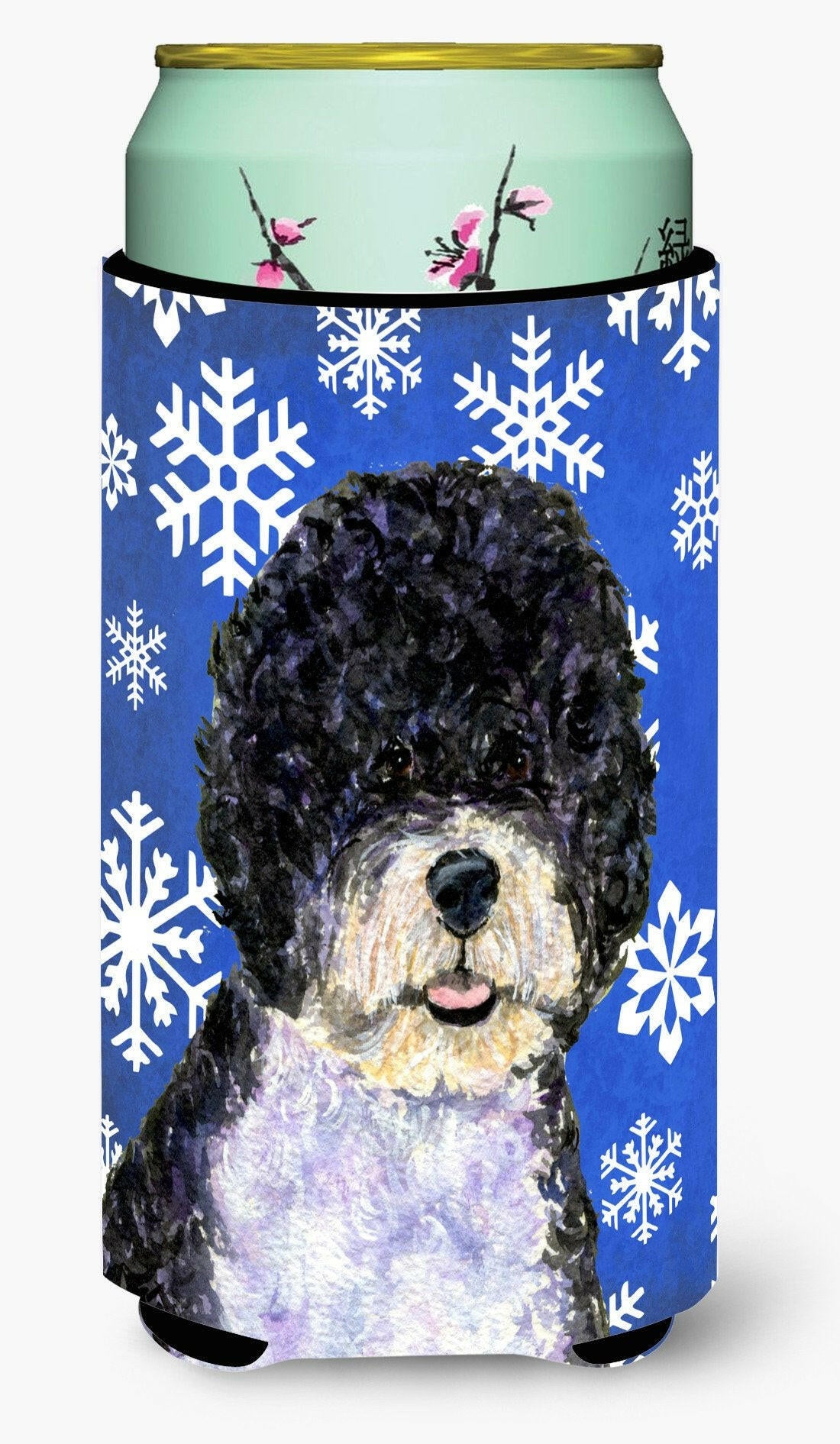 Portuguese Water Dog Winter Snowflakes Holiday  Tall Boy Beverage Insulator Beverage Insulator Hugger by Caroline&#39;s Treasures